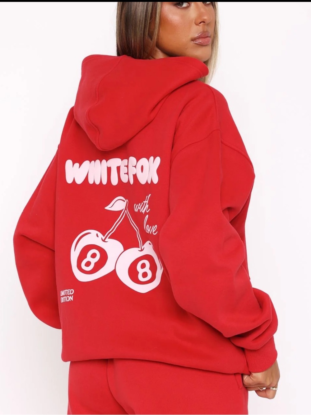 Whitefox With Love In The Moment Oversized Hoodie Red Limited NWOT Size L/XL